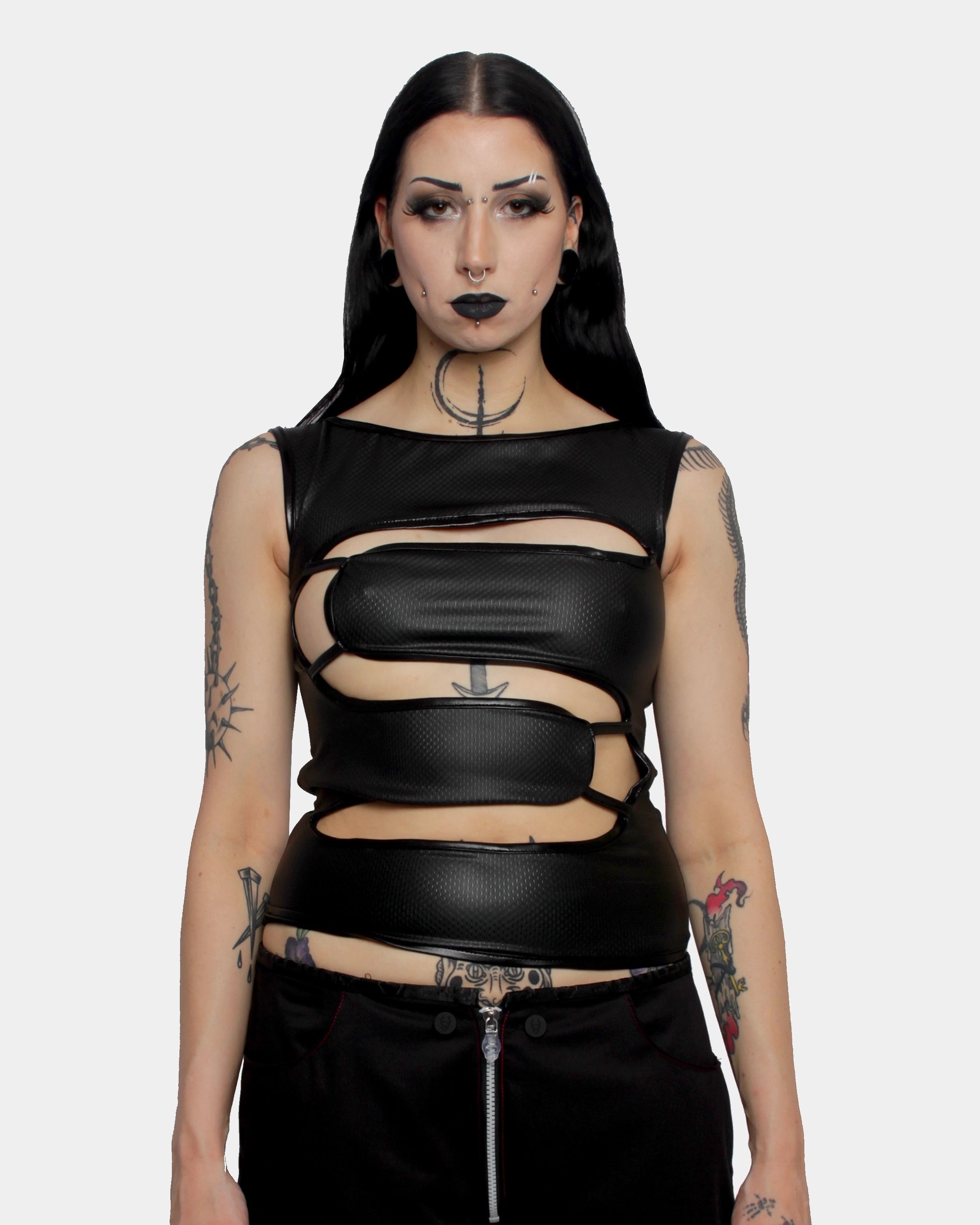 BREAKDOWN VEST BLACK PVC