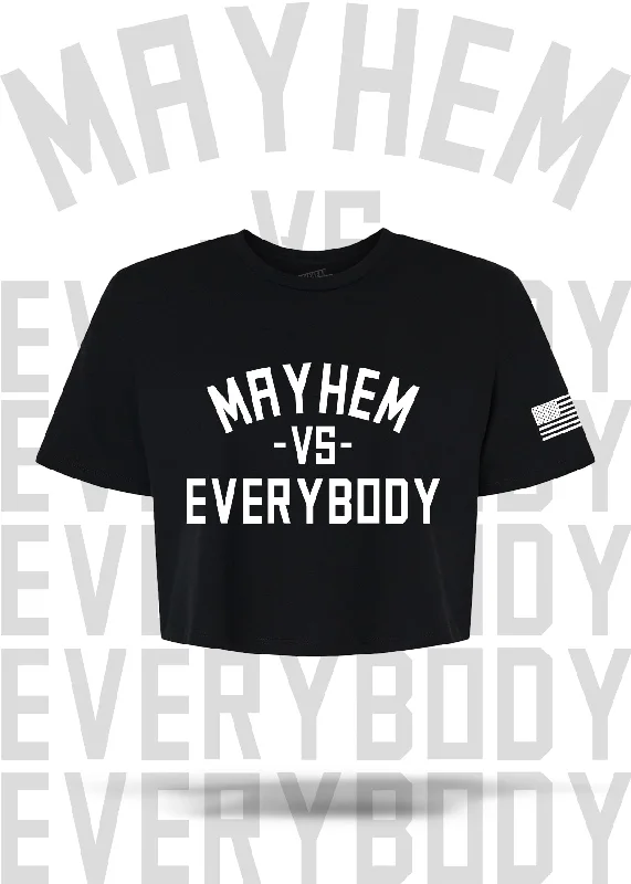 Mayhem Vs. Everybody Crop Tee: Black