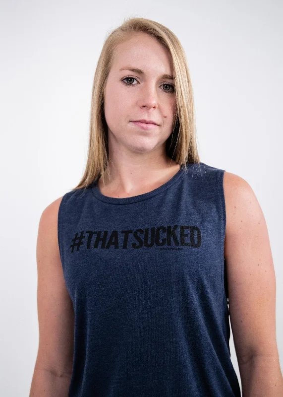 #THATSUCKED Muscle Tank: Heather Navy