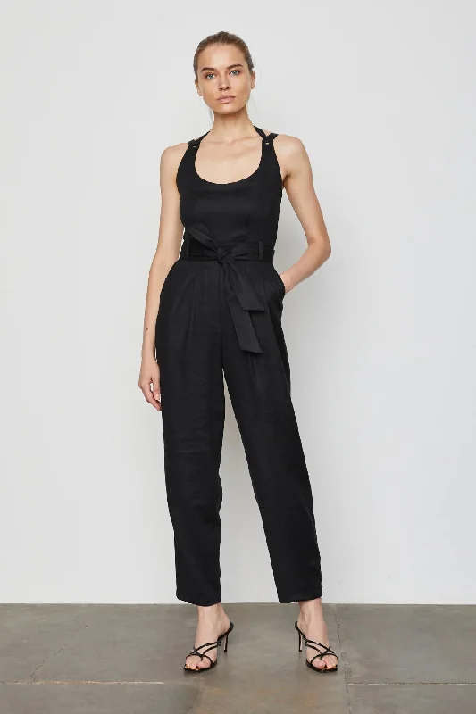 Henley Jumpsuit in Black