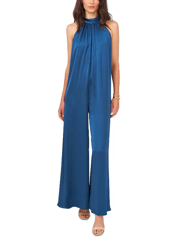 Womens Wide Leg Halter Jumpsuit